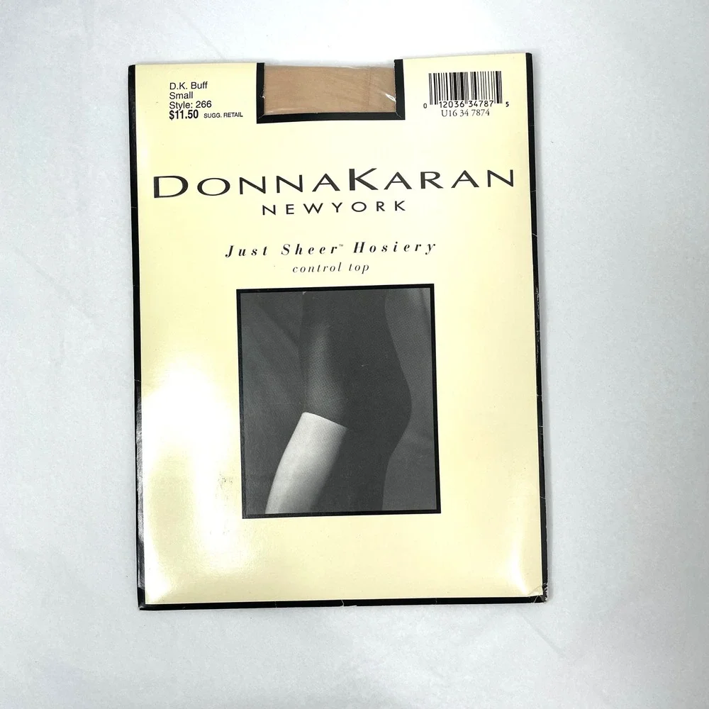 Vintage Donna Karan New York nude pantyhose Just Sheer Size‎ Small control top